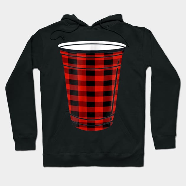 Red Buffalo Plaid Party Cup Matching Christmas Pajama Hoodie by TeeAbe